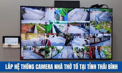 Lắp đặt hệ thống 32 mắt camera quan sát 4MP cho nhà thờ tổ tại Thái Bình